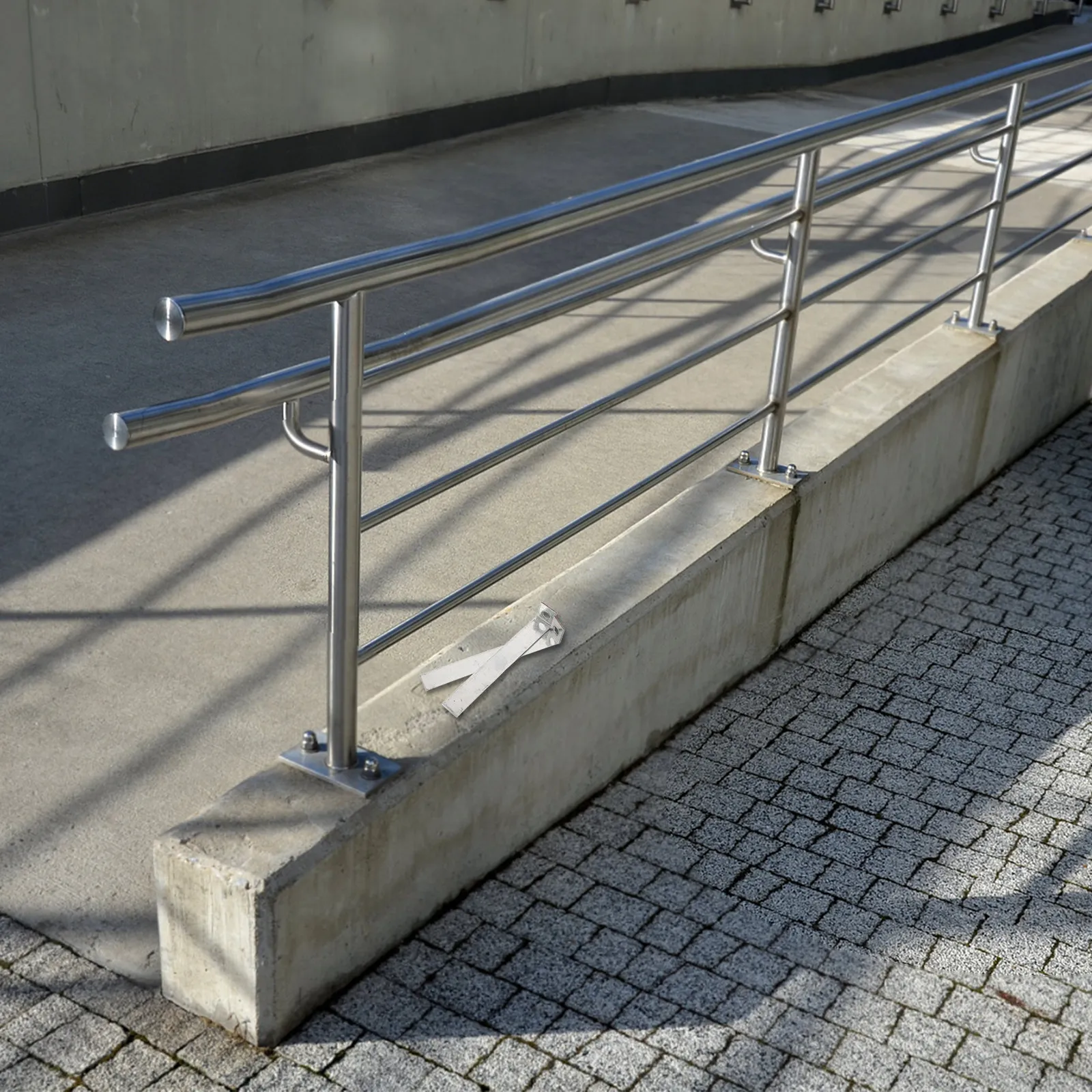 2Pcs Stair Handrail Connector Heavy Duty Adjustable Flat Railing Brackets Indoor Staircase Support Guardrail Cable Hardware