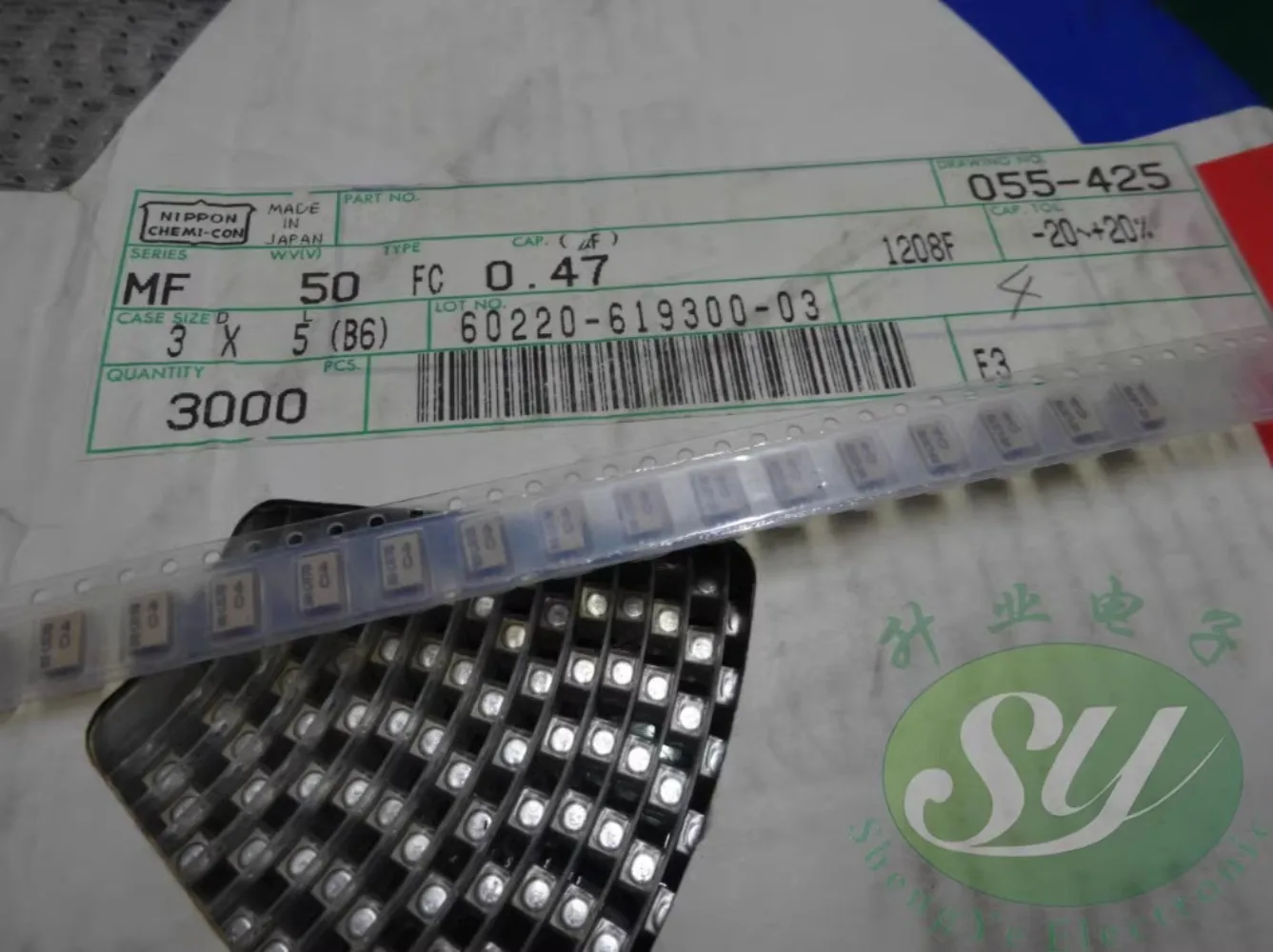 

50PCS Nippon Chemi-Con 50V 0.47uF R450 new chip aluminum electrolytic capacitor 3x5