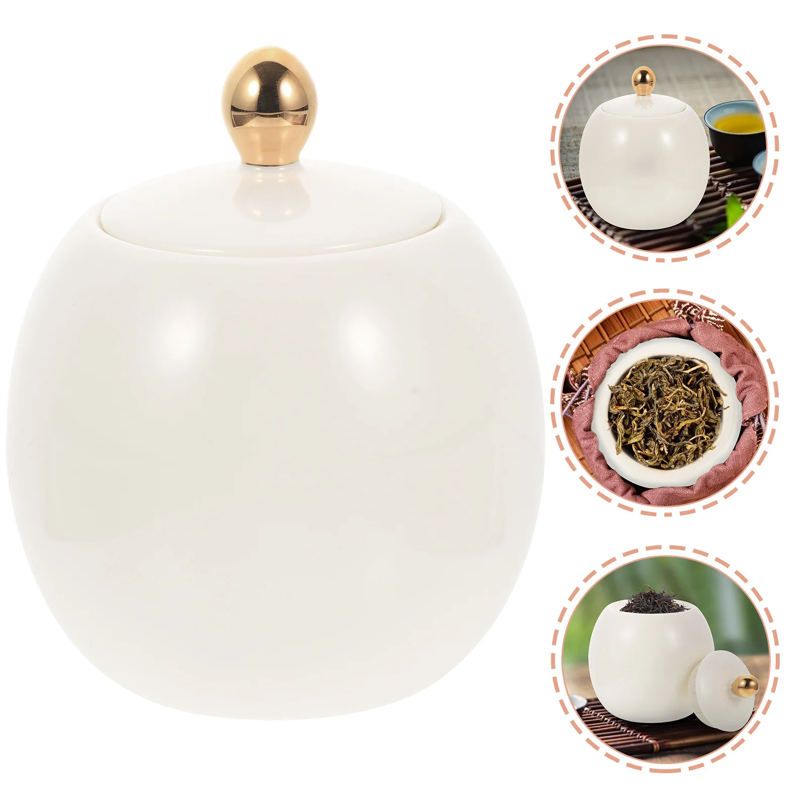 

Ceramic Tea Canister Kitchen Canister Storage Jar Lid Loose Tea Coffee Sugar Candy Spice Food Storage Ceramic Jar