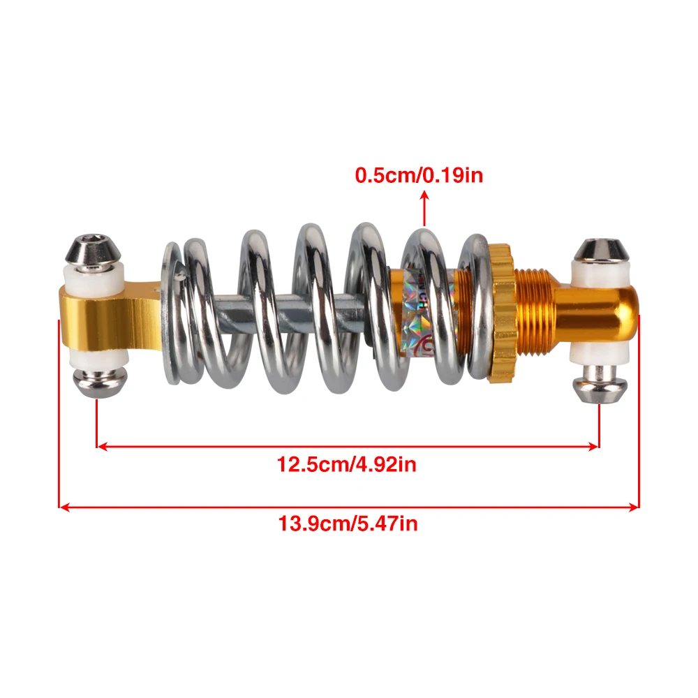 2pcs 49cc Mini Motorcycle Scooter Small Four Wheel ATV Shock Absorber 400 lbs 125mm Center Hole Shock Absorber