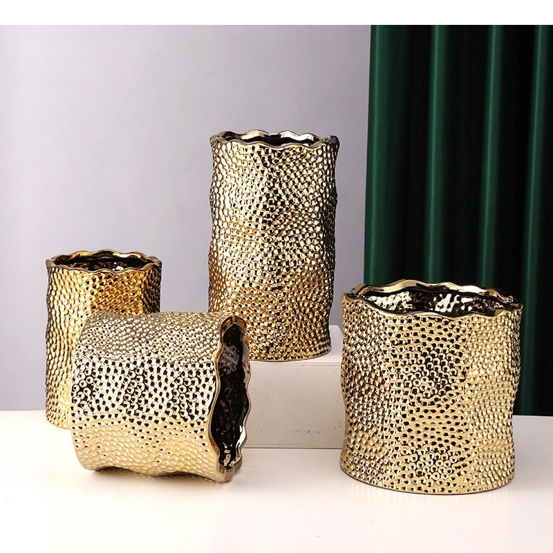 Electroplated Ceramic Vase Flower Plant Arrangement Multi-color Ware Home Furnishing Decoration