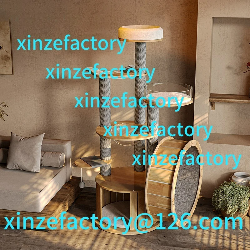 

Customization silent treadmill cat climbing frame combination all solid wood