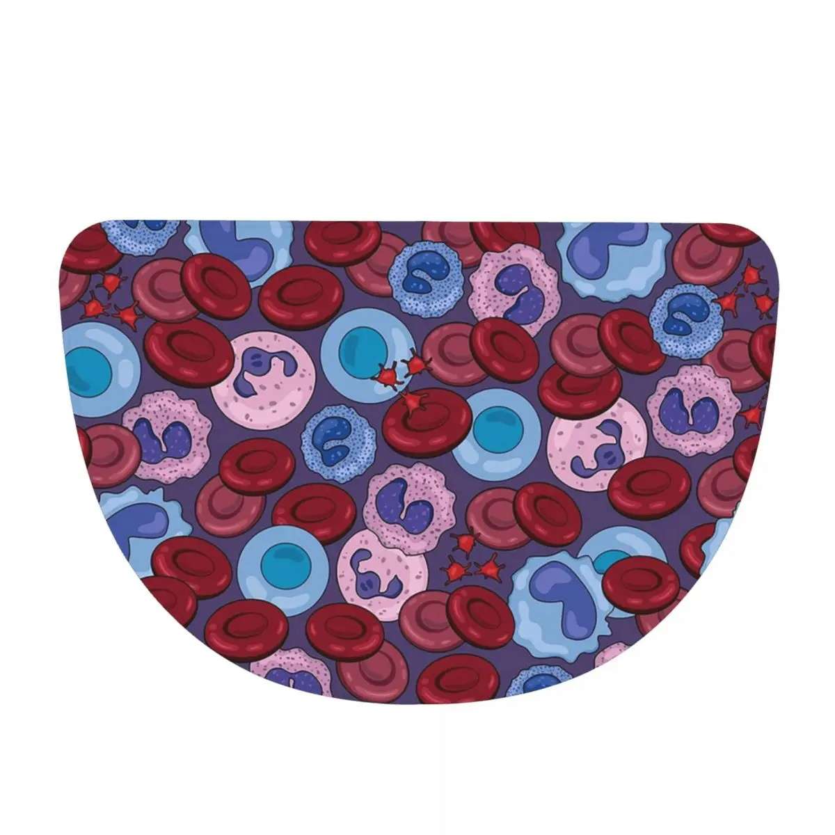 Hematology Blood Cells Medical Laboratory Scientist Soft Flannel Half Round Doormat Non Slip Bathroom Mat Absorbent Floor Carpet