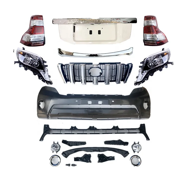 Auto Parts Other Exterior Plastic Modified Bumper Body kit 10-13 Upgrade Facelift To 14-17  Kits For Land Cruiser Prado