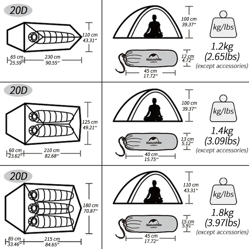 Naturehike Wolk Up Campingtent Wandelen Buiten Draagbare Familie Strandschaduw Waterdichte Camping 1 2 3 Persoons Backpacking Tent