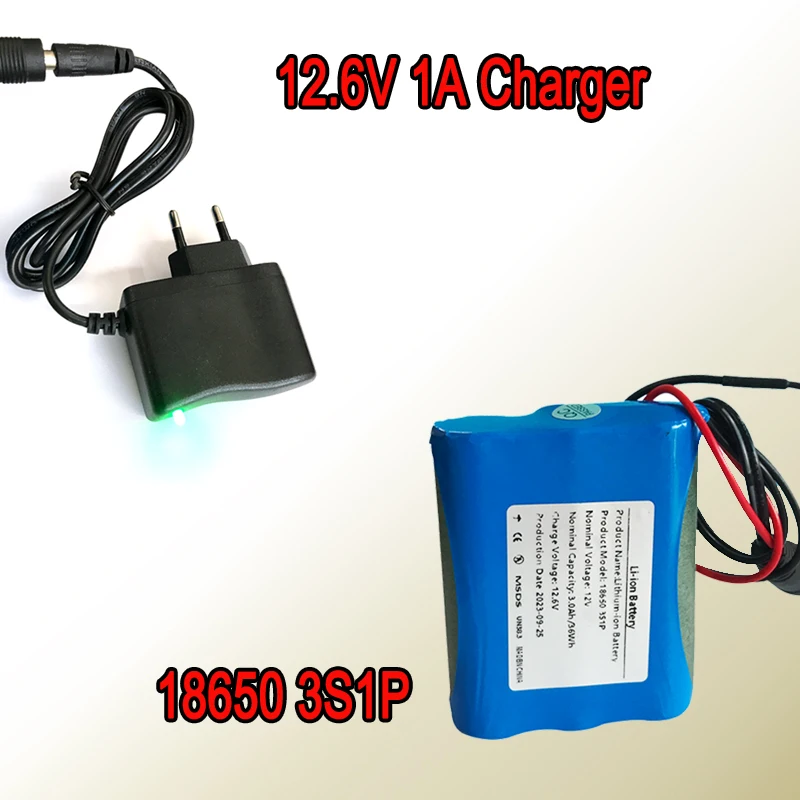 3S1P Rechargeable Battery Pack 12V 3000mAh , Suitable for Projector, Speaker, And Wireless Monitoring Battery Replacement