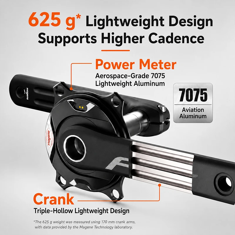 Magene PES P515 Spider Power Meter Crankset 1% Accuracy 110BCD 4-Bolt 24mm Steel Spindle ANT+ Bluetooth Road Bike Crank - view 2