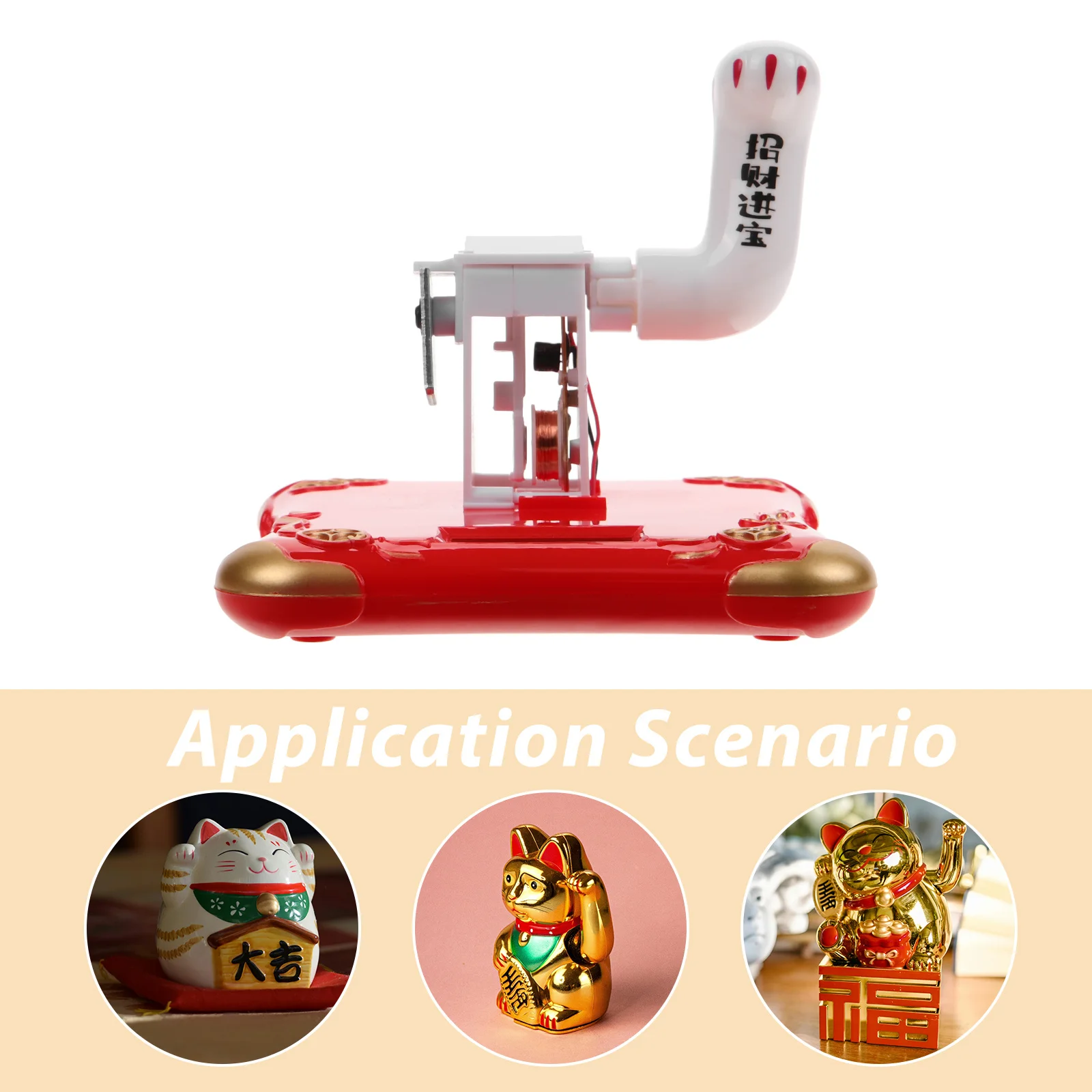 Luck cat substituição braço agitando acessório mecanismo de movimento movido a energia solar para estátua de gato dispositivo de balanço montagem decorativa