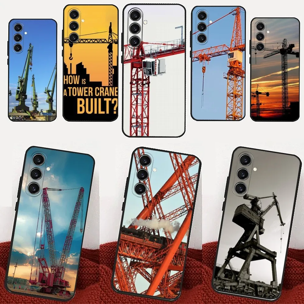 D-derrick toren kraantakel telefoonhoesje voor Samsung Galaxy A13,21s,22,31,32,52,53,71,80,91 zwarte zachte hoes