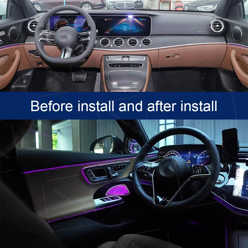 4D 5D Rotating Tweeter LED Speaker Cover For Benz E-class W214  RGB LED Luminous Car Speaker Horn Refit