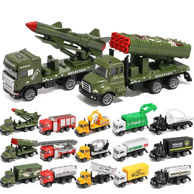 30 Style Fire Rescue Truck Model 1:64 Scale Pull Back Alloy Diecasts & Toys Vehicles Spray Water Car Toy for Children Boys