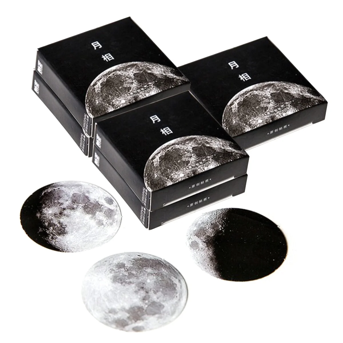 5 Packs DIY Scrapbooking Stickers 45 Pieces Per Set Self Adhesive Moon Label Papers Kraft Color Premium Quality Thank You