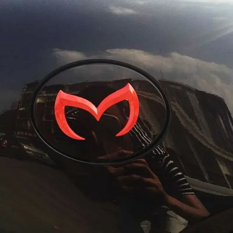 3D Metal Bat Front Hood Badge Rear Trunk Fender Sticker Decals for Mazda 2 3 6 8 Atenza CX-30 CX-50 CX-60 MX-5 CX-3  CX-5 CX-7