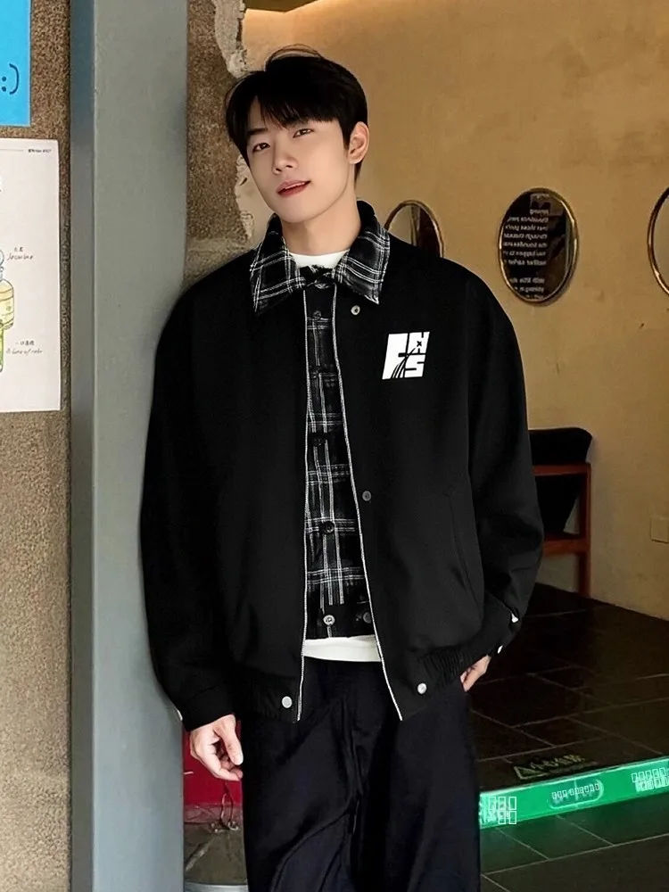 

ex Casual Sle Zipper Jaet Autumn Winter Loose Fit Collar Pullover Windproof Polyester Fabric Youth ular Outerwear