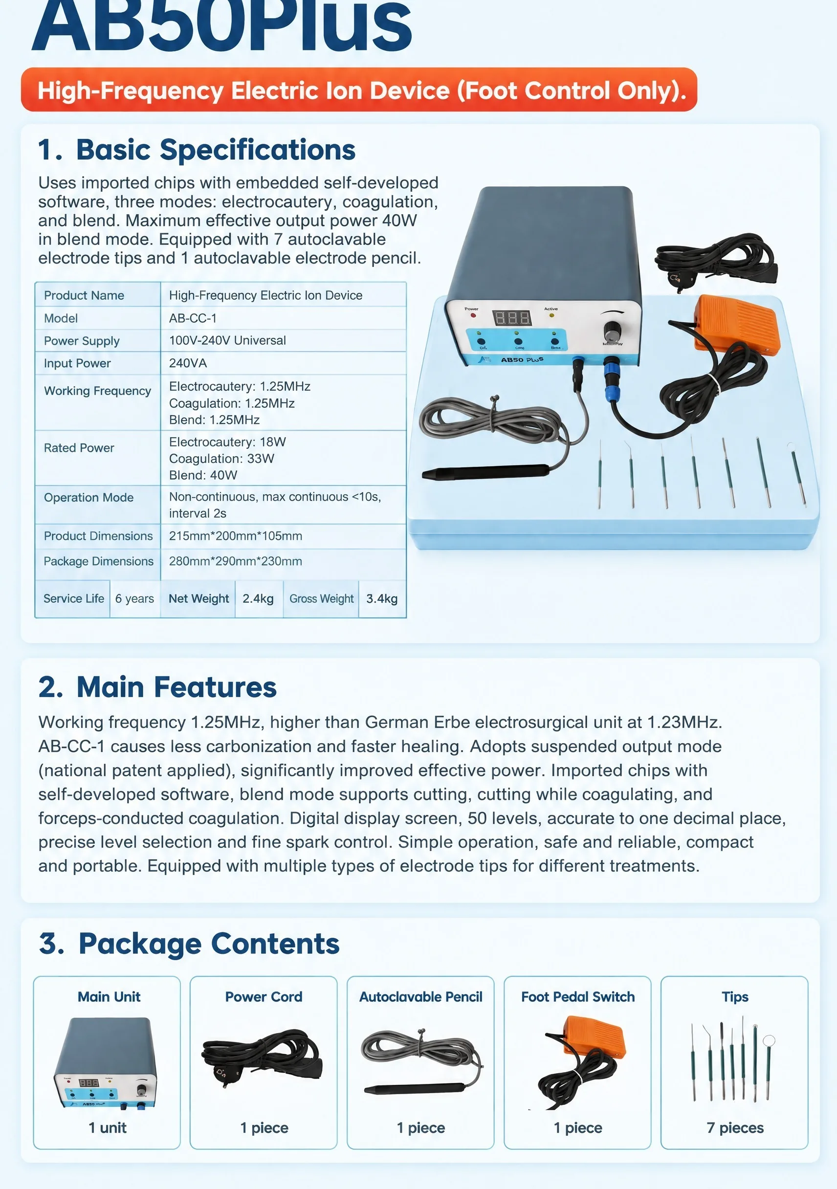 Compact Portable Beauty Ionic Skin Coagulation Device, Electro‑coagulation Cautery Beauty Instrument