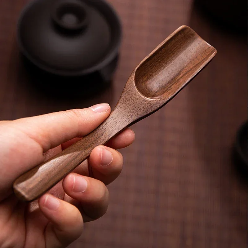 Retro Style Wood Tea Scoop Chinese Kung Fu Tea Spoon Scoop for Coffee Beans Sugar Powder Spoon Wooden Teaspoon Tea Accessories