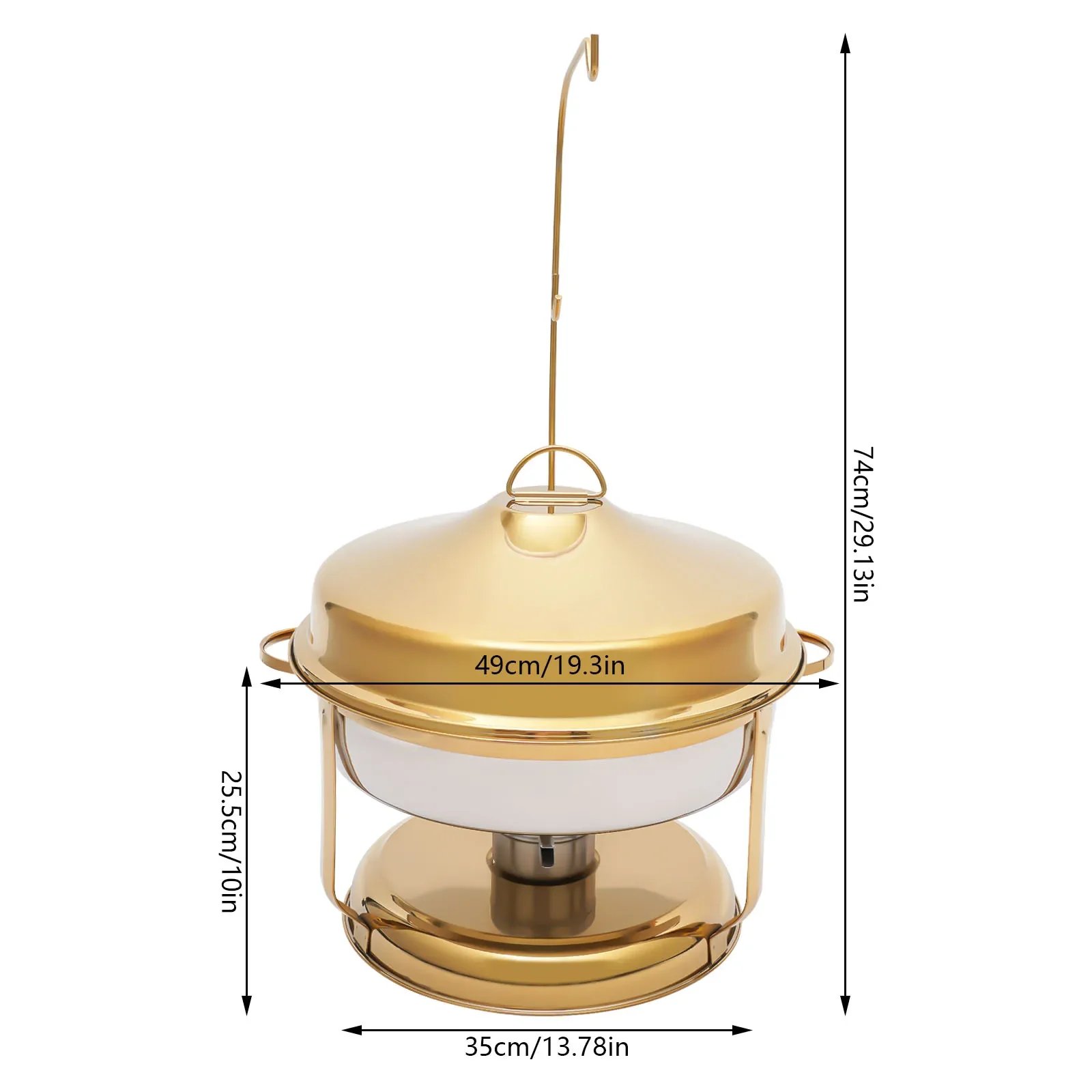 

Set of 2 Round Chafing Dishes for Buffet, 9.5Qt 201 Stainless Steel Food Pans
