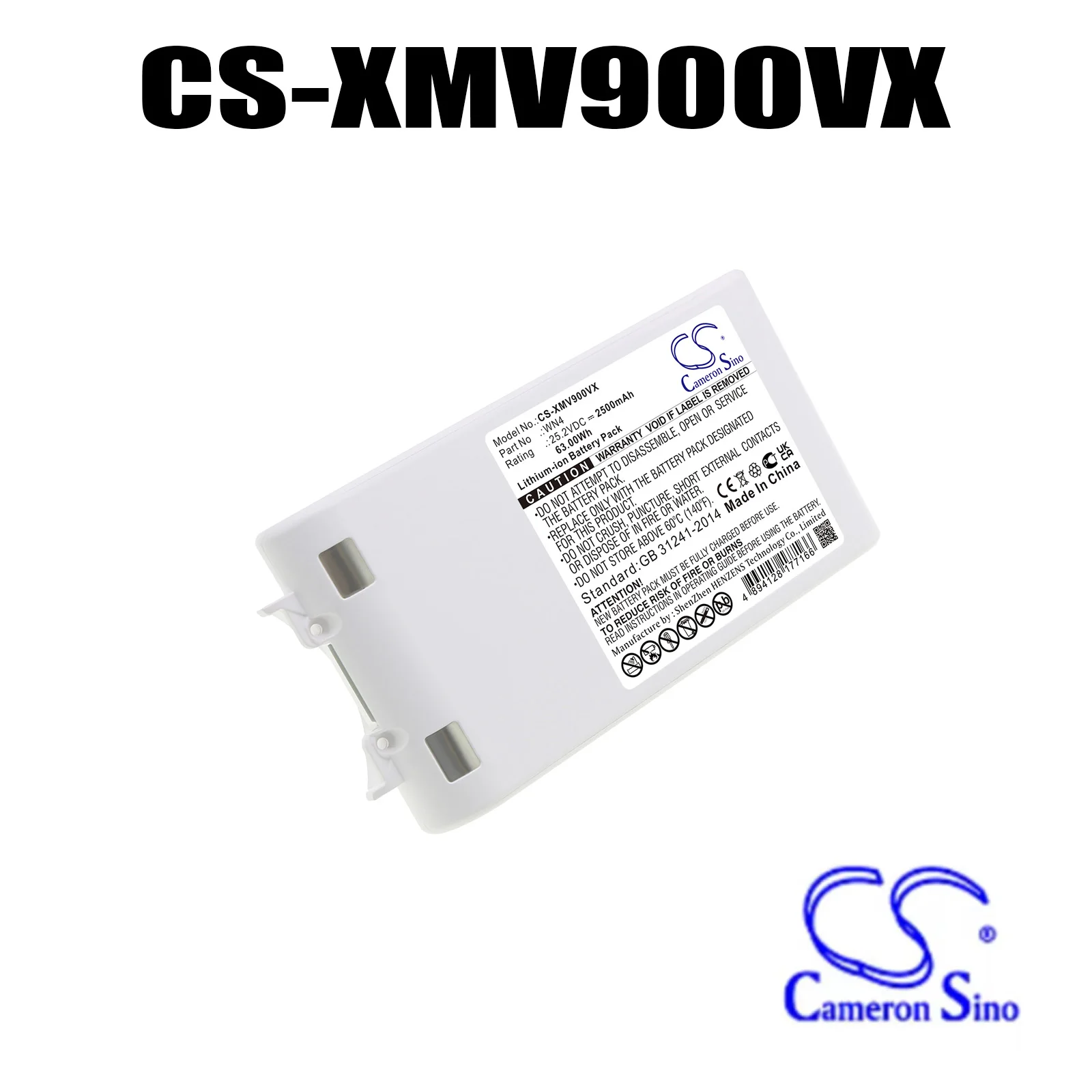 Cameron Sino  Vacuum Battery WN4 for Xiaomi/Dreame 1C, V9, V9/V9P-BC, V9B, V9P, V10, XR 25.2V 2500mAh