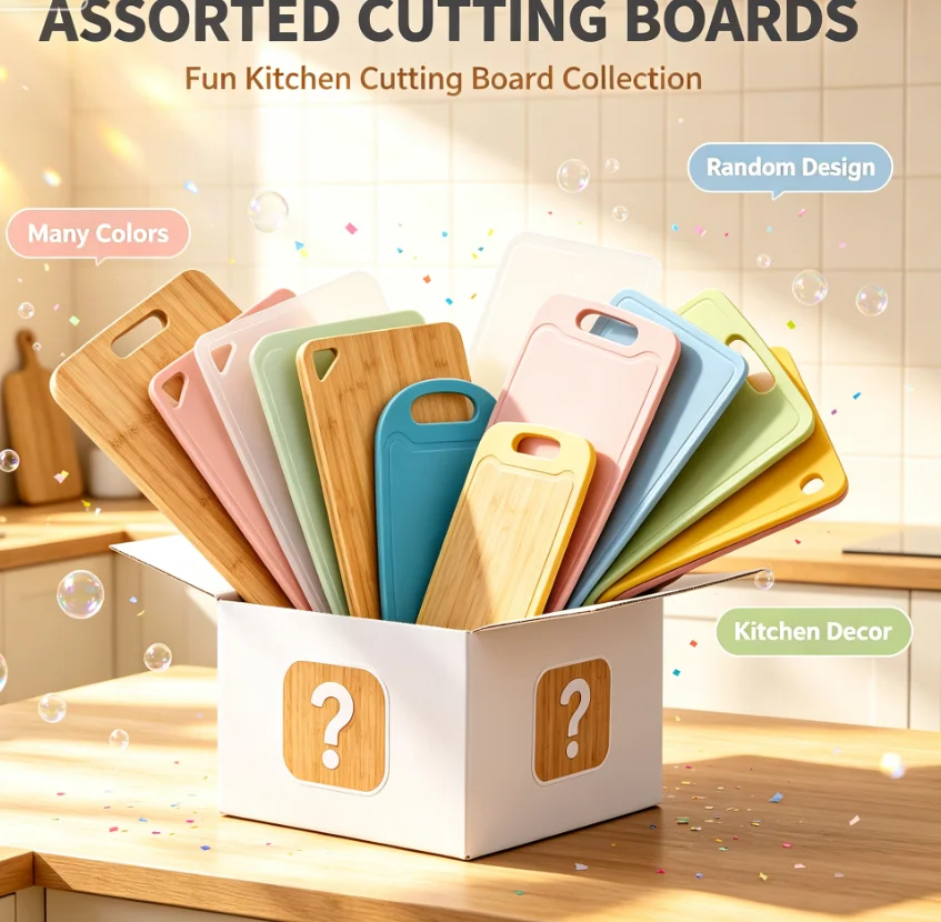 Multi-Style Kitchen Prep Board Clearance Bundle Box, Random Assortment of Bamboo & Flexible Cutting Boards, Dishwasher Safe Kitchen Gadgets Limited Discount Stock
