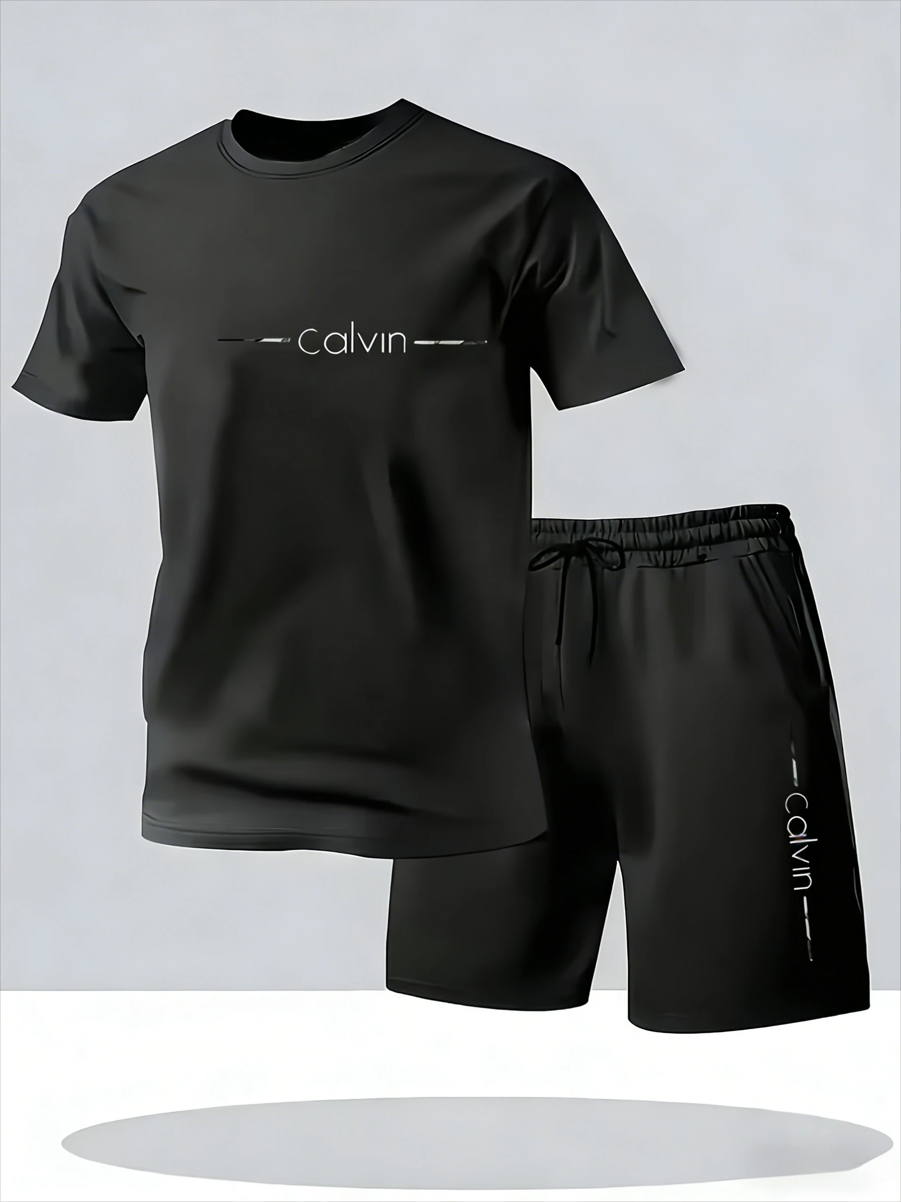 Quick Dry Men's 2-Piece Set, Summer Breathable Short Sleeve & Shorts, Casual Sportswear for Home, Gym & Hiking