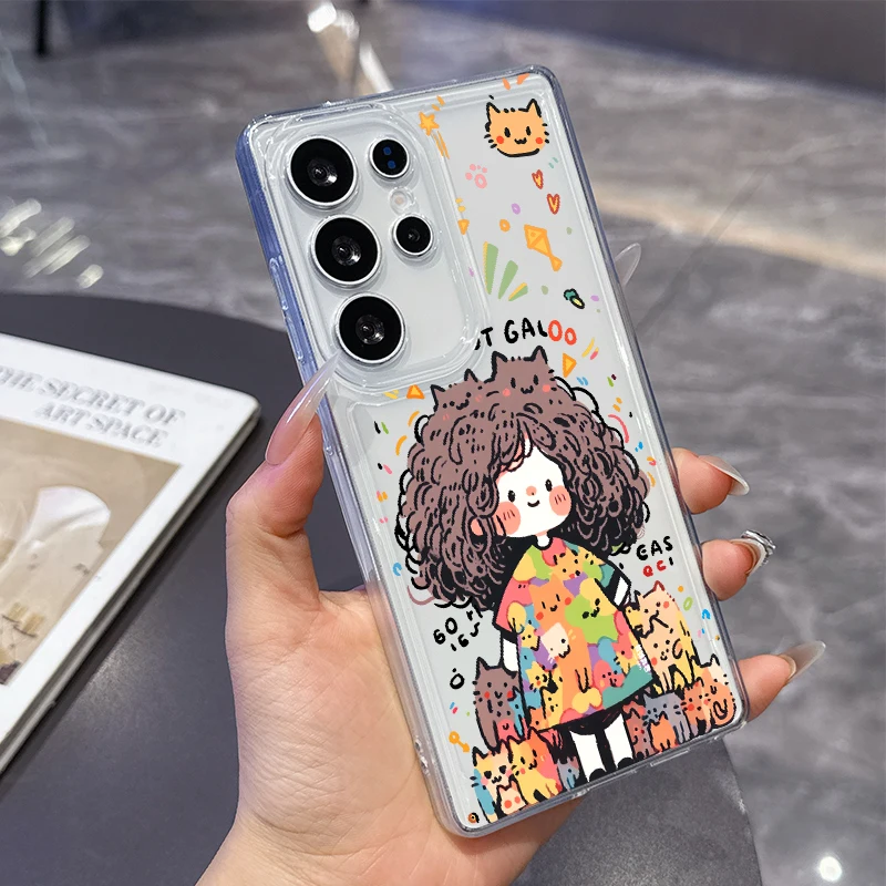 

Graffiti cat elements Phone Case for Samsung Galaxy S25 Ultra S20 FE S21 S22+ S23 Plus S24 26 Edge Cases Transparent Soft Covers