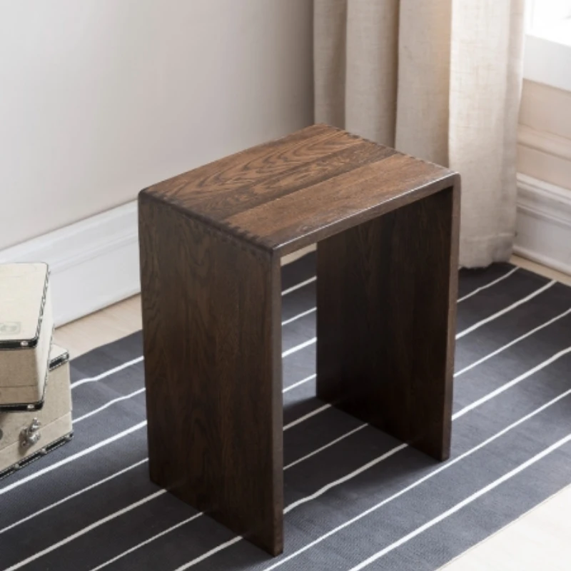 

Pure Solid Wood Small Stool, Minimalist Modern Wooden Bench, Japanese Dressing Table Chair, U-Shaped Tail Design Makeup Stool