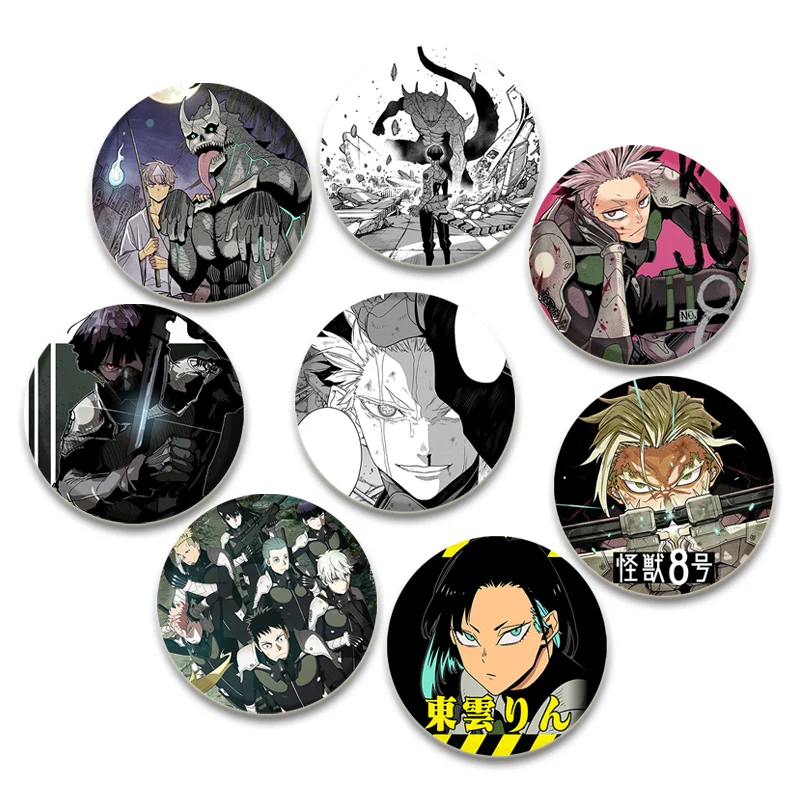 Kaiwa No. 8 bros buatan tangan, Bros Kafuka Reno 32/44/58mm untuk pakaian kerah pin Lapel, hadiah Aksesori ransel