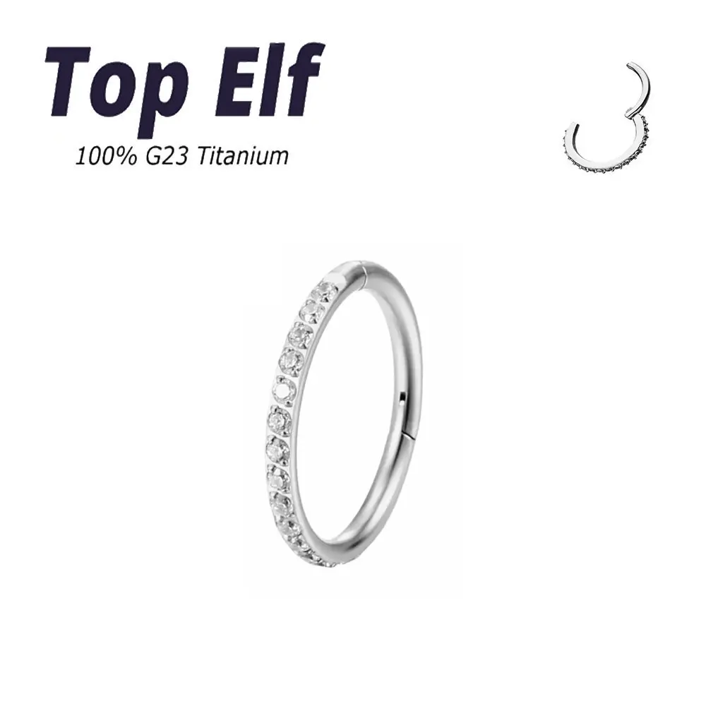 G23 Titanium 16G/18G Ear Cartilage Tragus Nose Rings Hinged Segment Ear Helix Daith Hoops Septum Clicker Nose Piercing Jewelry