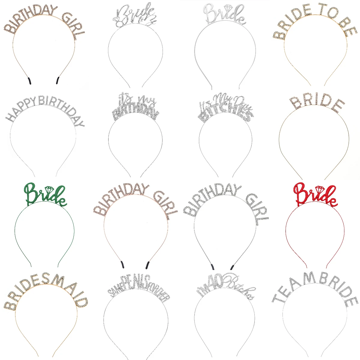 Classic Alphabet Hair Bands Sparkling Rhinestone Tiara Birthday Party Festive Banquet Headpieces Jewelry Accessories Gifts