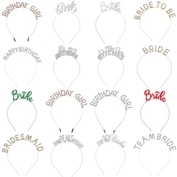 Classic Alphabet Hair Bands Sparkling Rhinestone Tiara Birthday Party Festive Banquet Headpieces Jewelry Accessories Gifts