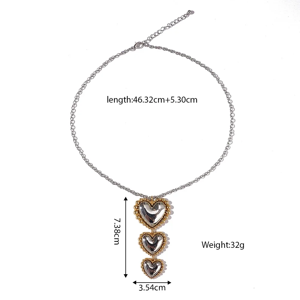 Fahion Heart Zinc Alloy Waterproof And Not Fade Necklace For Women Gold Jewelry Necklace Pendant Accessories