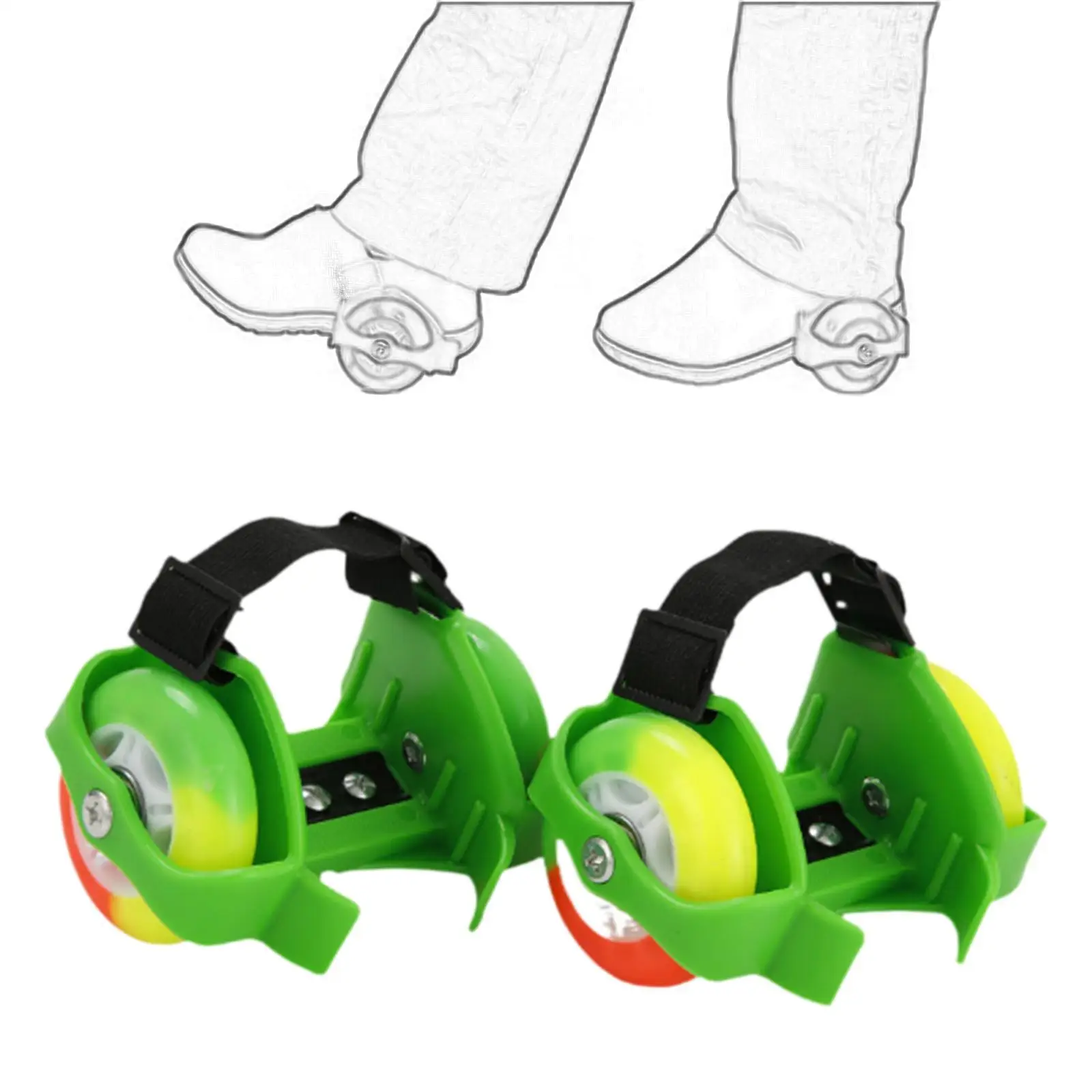 ส้นล้อสเก็ตปรับเรืองแสงส้นล้อรองเท้าสเก็ตกลางแจ้ง Roller Heel Skates สําหรับเด็กเด็กชายเด็กเริ่มต้น