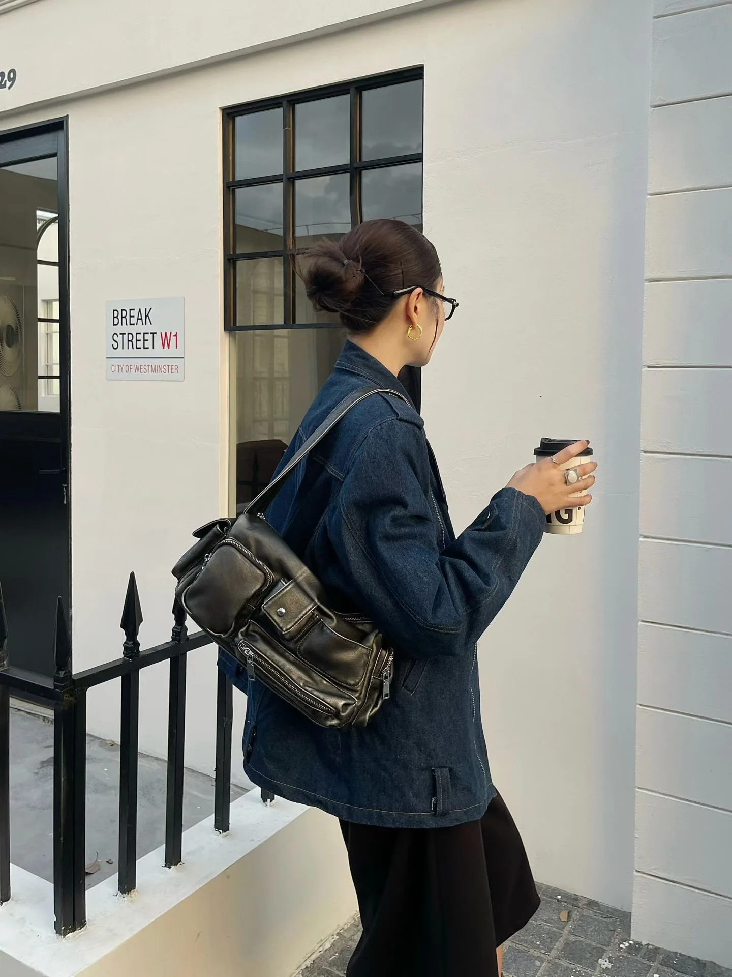 Retro Faion Workwear Sle Handheld Tote Bag Oil Wax Leather  Color Multi-ket Underarm Bag Versatile Commuter Bag