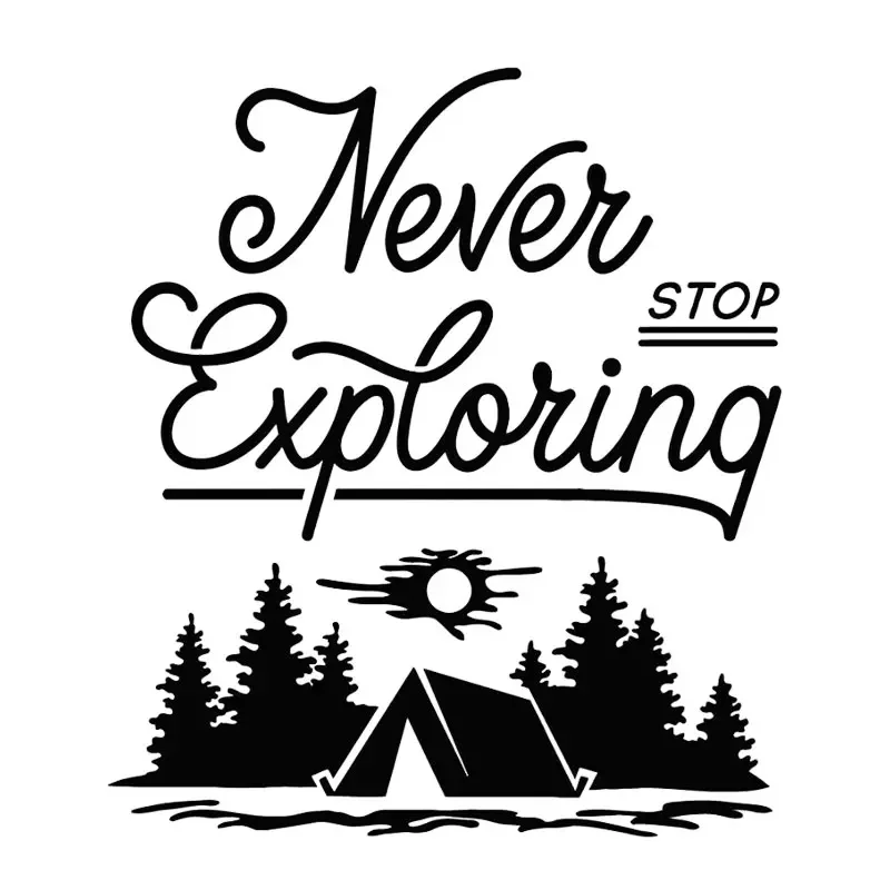 

15 см * 17 см никогда не остановить исследование кемпинг лагерь путешествия креативное украшение автомобильные наклейки кузов автомобиля виниловая наклейка для BMW