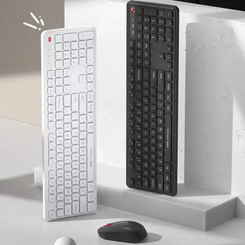 MIIIW Trådlöst tangentbord och musset med ljusa toner, 3:e generationen, 104 mjukjusterade knappar, 3 DPI-nivåer med snabbval 10 best sales miiiiw - №9