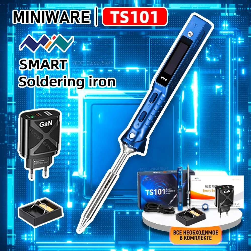 TS101 Blue Smart Soldering Iron BC2 Tip 90W Portable DC USB-C Interface For Welding Tools Constant A
