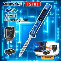 TS101 Blue Smart Soldering Iron BC2 Tip 90W Portable DC USB-C Interface For Welding Tools Constant Adjustable Temperature TS 100