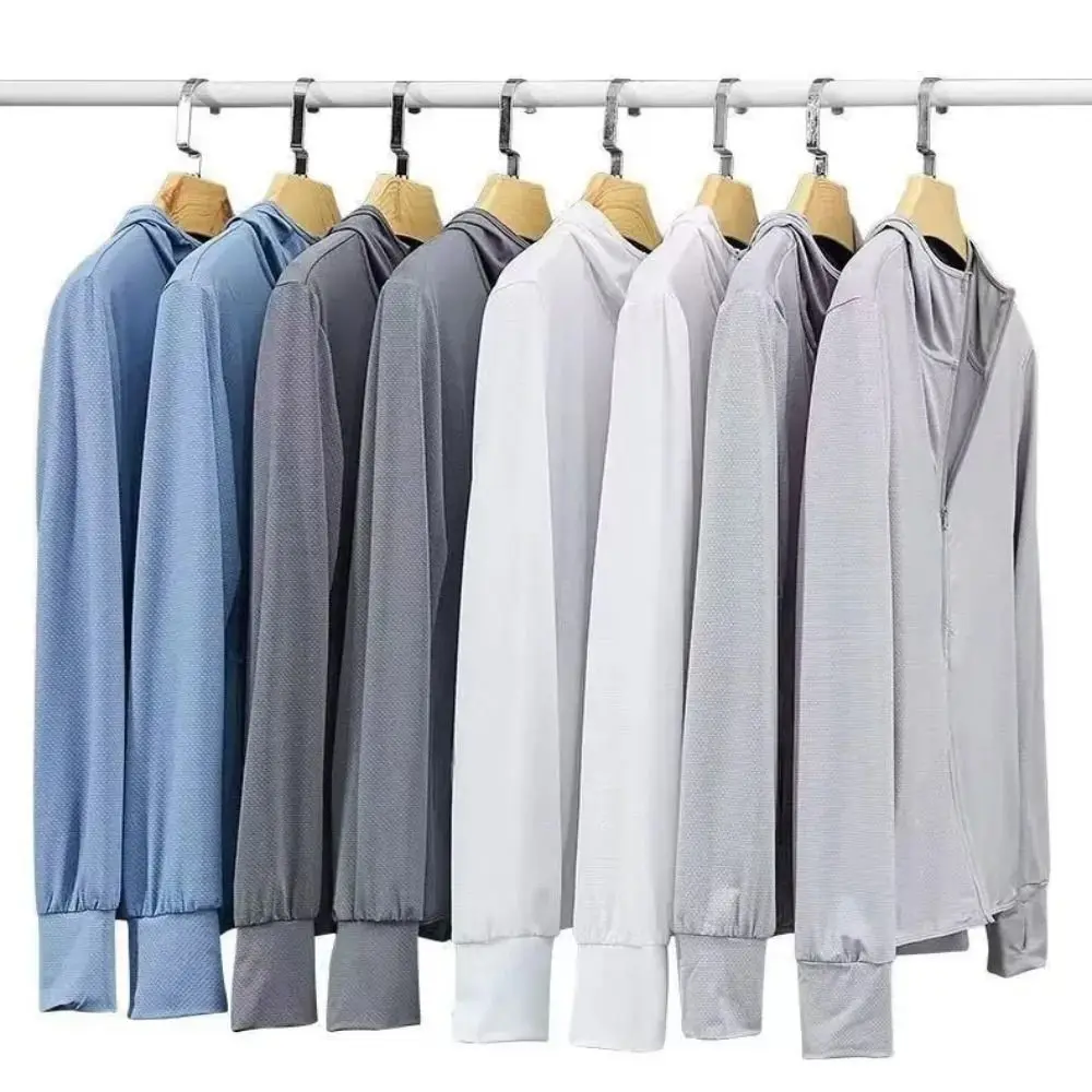 

Дышащая солнцезащитная куртка, легкая защита от ультрафиолета, солнцезащитная куртка из ледяного шелка, свободная посадка, ультратонкая спортивная куртка для рыбалки