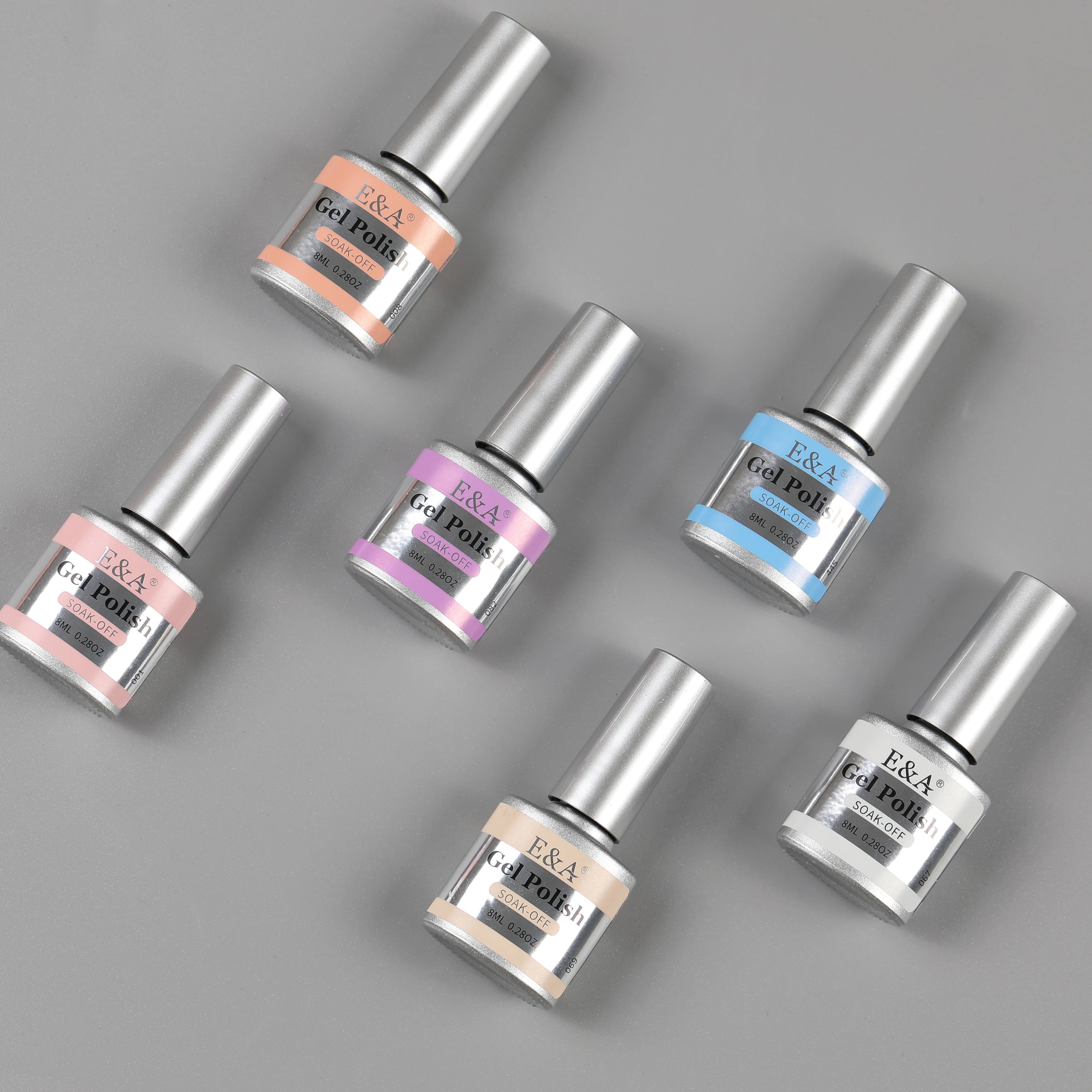 

6 PCS Gel Nail Polish Kit with Glossy Base and Top Coat Multicolored Enchantment Gel Nail Long Lasting Suitable for All Season