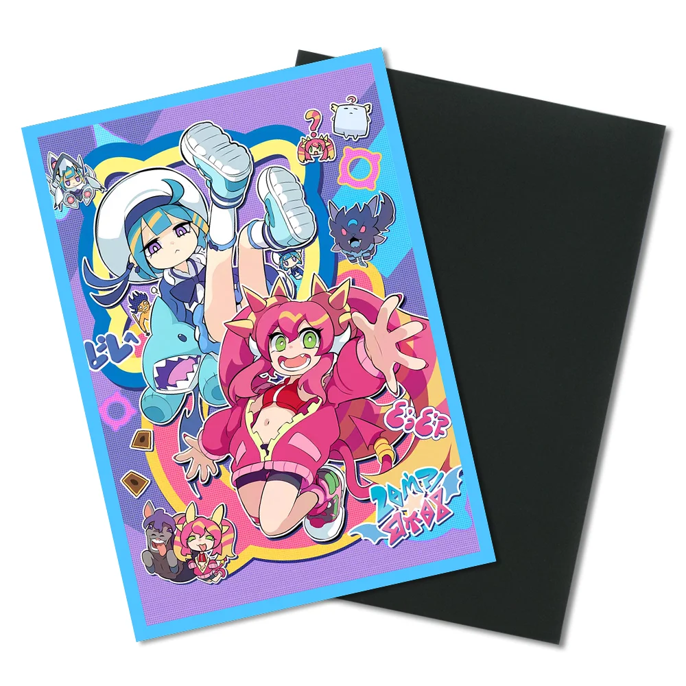63 × 90 mm 100 Stück holografische Kunst-Cartoon-Anime-Kartenhüllen für YGO Top Loading Cartoon Deck Shield Kartenhülle