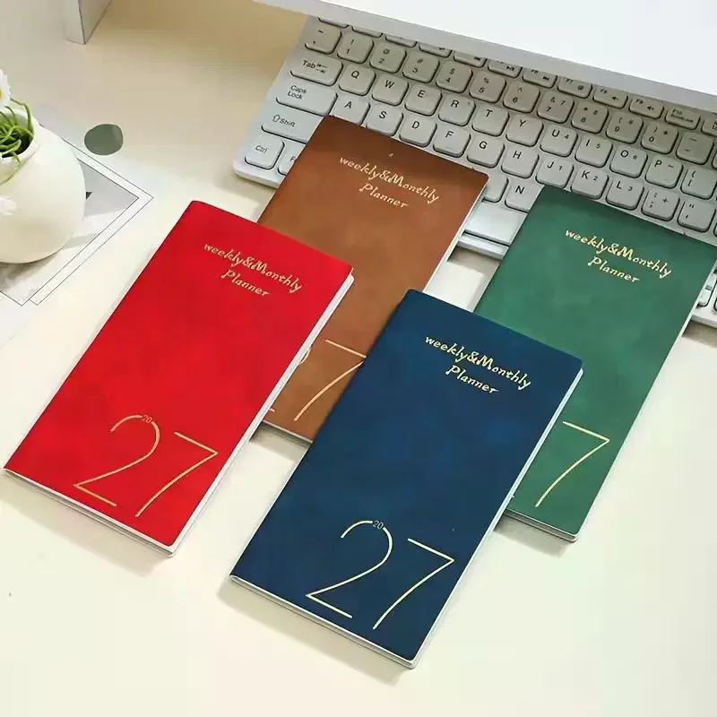 A6 2027 Portable Planner - With Bookmark - 60 Sheets - 120 Pages - 365-Day Time Management Organ