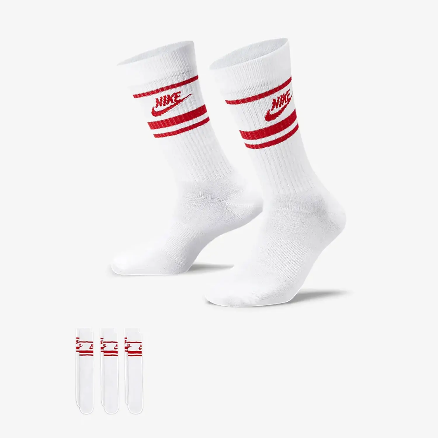 

Nike genuine spring new men's and women's sports casual mid length socks three pairs set DX5089-102
