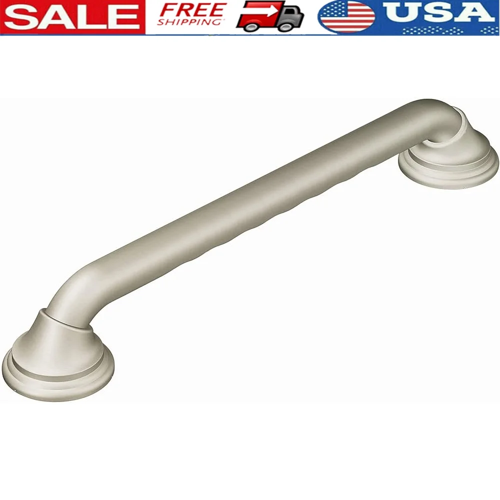 

Поручень для ванной комнаты из матового никеля, 12-дюймовая безопасная ручка, установка для душа для пожилых людей, сверхмощная нержавеющая сталь 500 фунтов