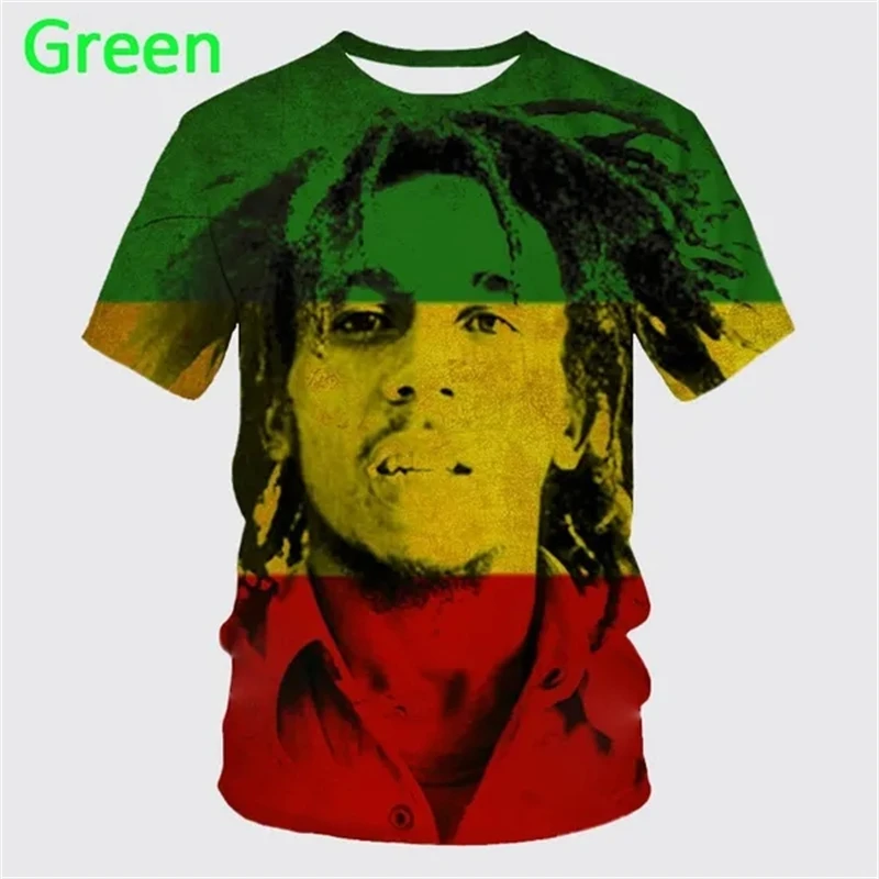 New Summer Fashion Cool Music Style T-shirt Bob Marley Reggae Rasta 3D Printing Men\'s Top Hip-hop Unisex Short-sleeved T Shirts