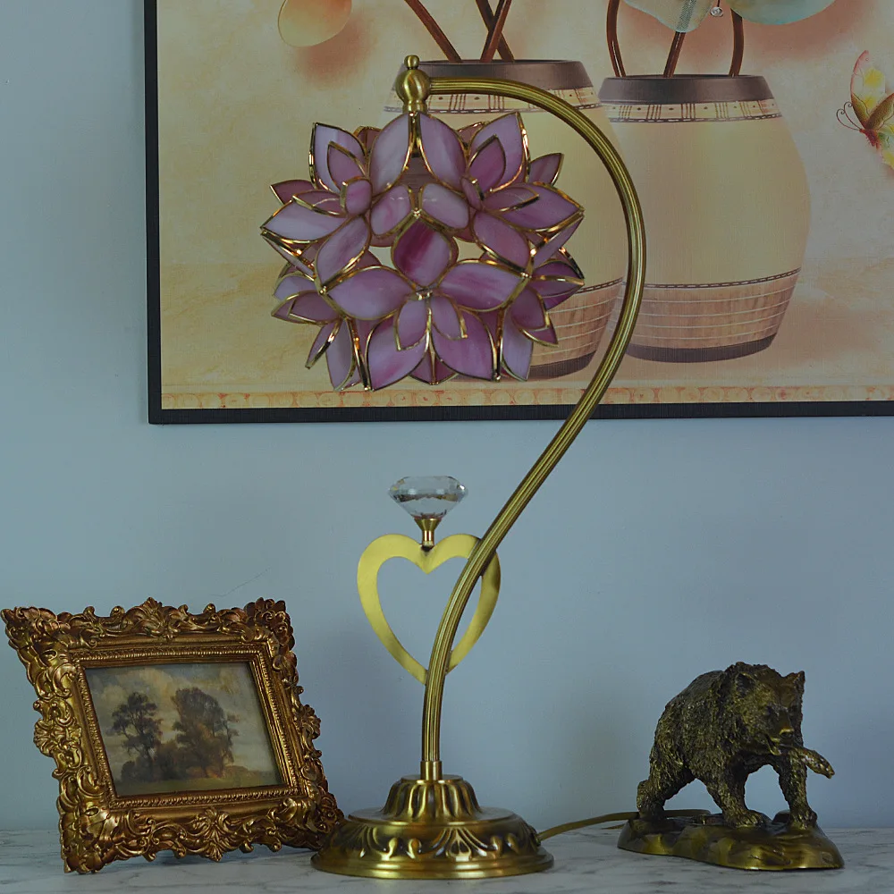 Lampu Meja Selebriti Internet Lampu Bunga Merah Muda Kelopak