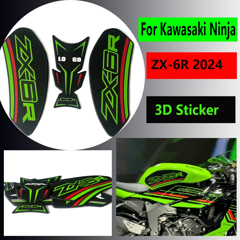 

Motorcycle Sticker Anti slip Fuel Tank Pad 3D Side Gas Knee Grip Traction Pads For Kawasaki Ninja ZX6R ZX-6R 2024