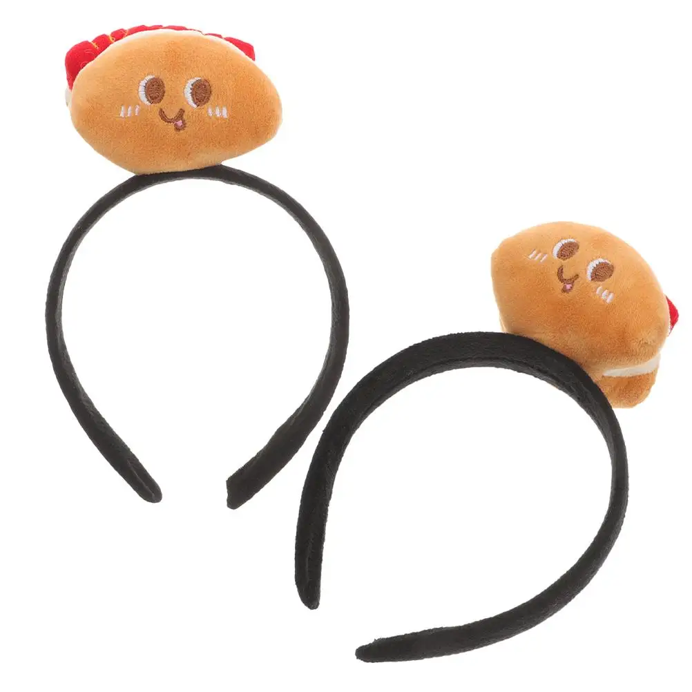 

2Pcs HotDogHeadband Cartoon Women Party Accessories Fabric Halloween Cosplay Costume Adult Headpieces Unique Fun