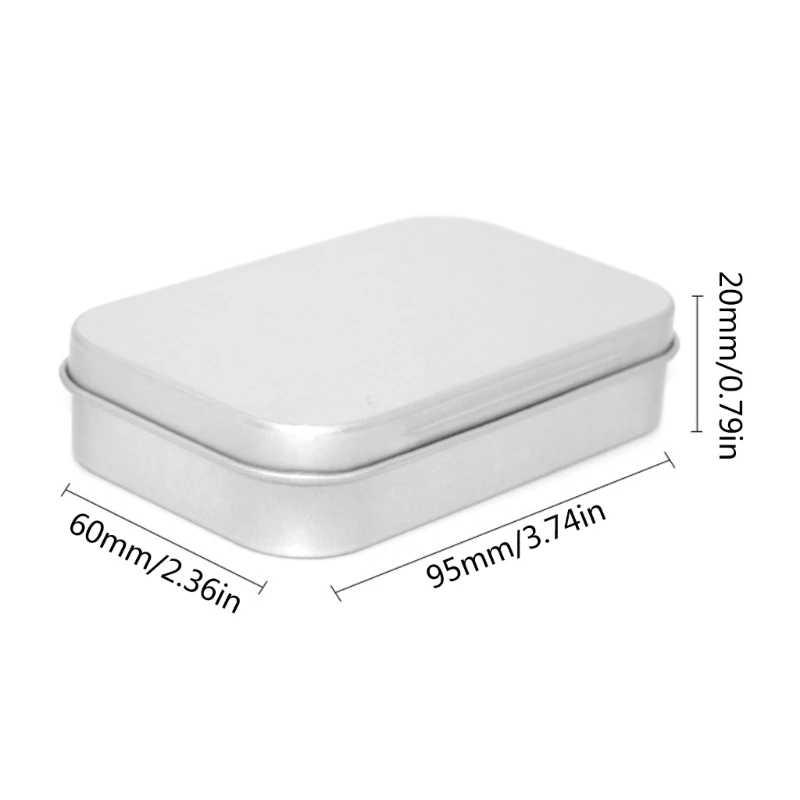 Rectangular Storage Container Convenient Small Metal Tins with Lid Tinplate Slide Cover Jewelry for Women Girl