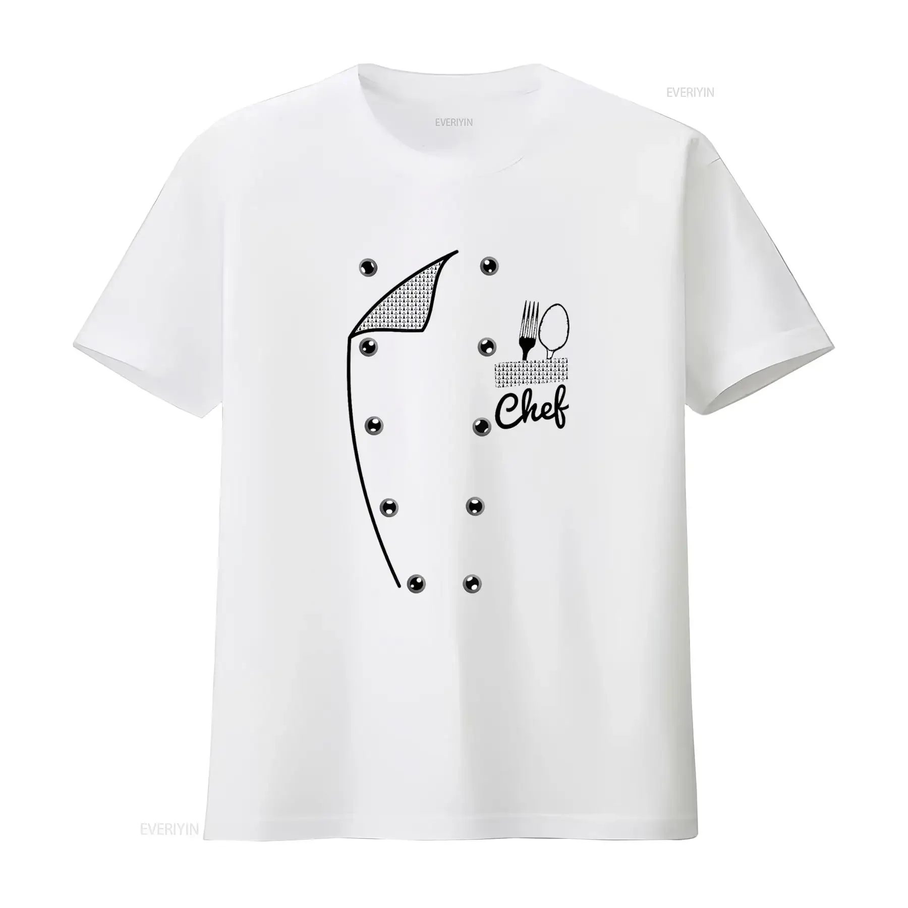 Funny Chef Costume Jacket Faux Cook s Uniform Fun T Shirt vintage Washed Soft Casual Top For Everyday Wear Breathable homme