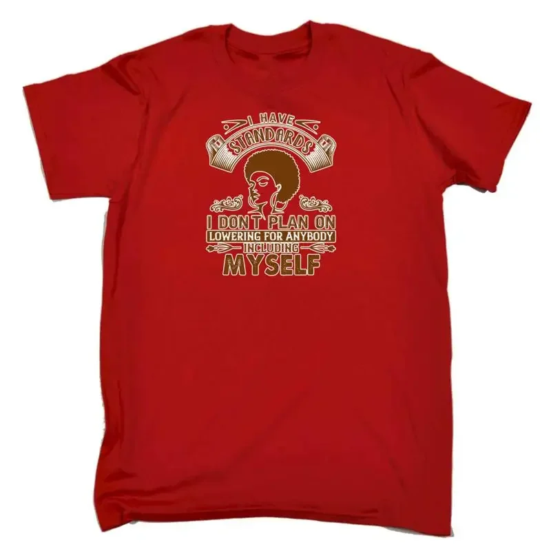 I Have Standards Dont Plan On Lowering Afro Mens Funny T Shirt